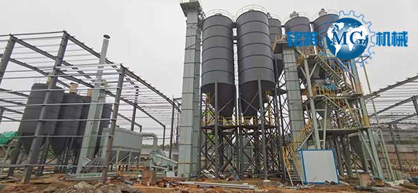 湖北雙信宜昌幹（gàn）粉砂漿設備現場